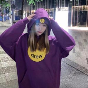 Drew House 賈斯汀比伯笑臉連帽衛衣 梅紫色