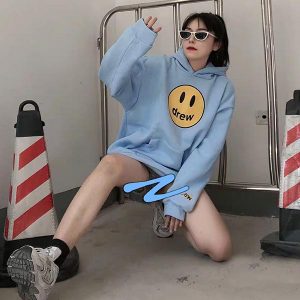 Drew House 笑臉連帽衛衣 淺藍色