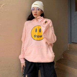 Drew House 賈斯汀比伯 粉色 笑臉連帽衛衣