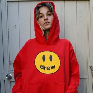 Drew House 笑臉連帽衛衣 紅色
