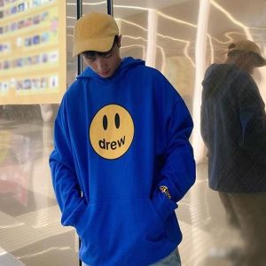 Drew House 賈斯汀比伯笑臉連帽衛衣 藍色