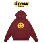 Drew House 賈斯汀比伯笑臉加絨連帽衛衣 酒紅色