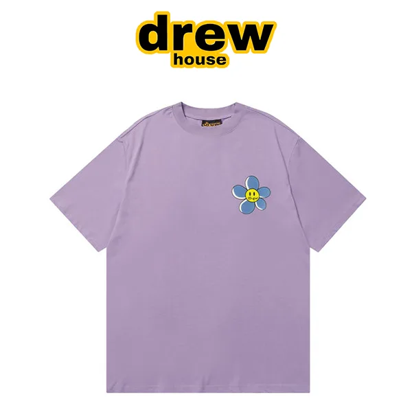 Drew House 新款趣味花朵小太陽花笑臉短袖T恤