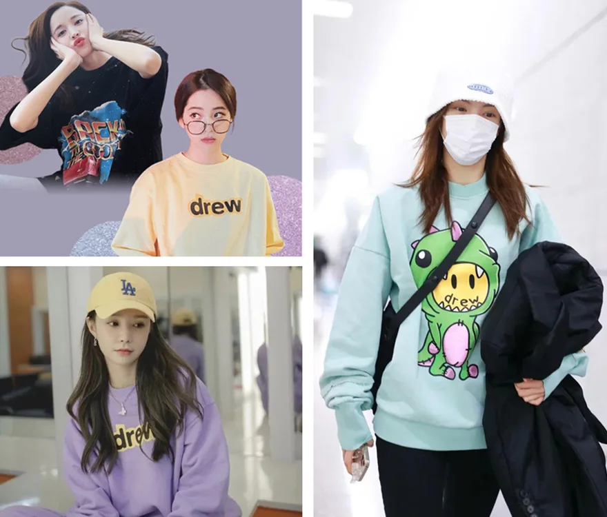 美女明星卡通衛衣穿搭圖賞