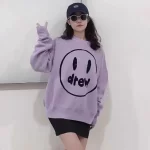 Drew House 手繪素描笑臉圓領毛衣針織衫 紫色