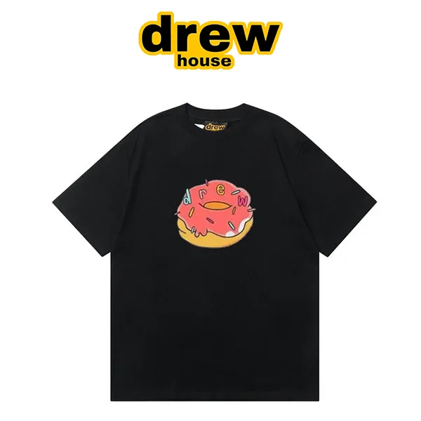 Drew House 新款粉紅甜甜圈圖案圓領短袖T恤