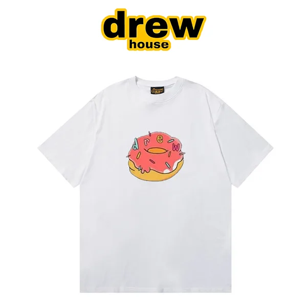 Drew House 新款粉紅甜甜圈圖案圓領短袖T恤