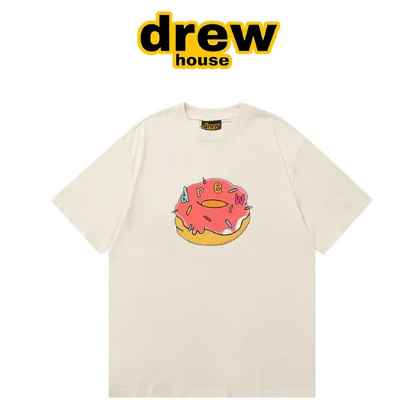 Drew House 新款粉紅甜甜圈圖案圓領短袖T恤