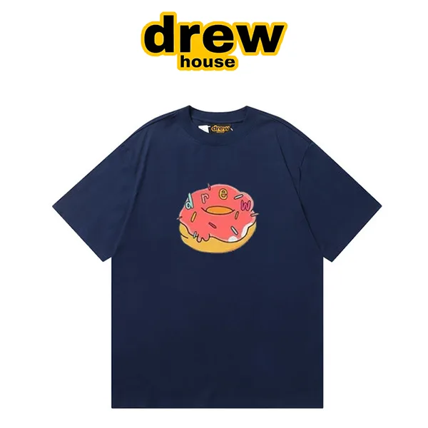 Drew House 新款粉紅甜甜圈圖案圓領短袖T恤
