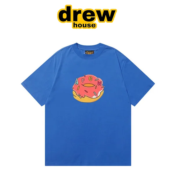 Drew House 新款粉紅甜甜圈圖案圓領短袖T恤