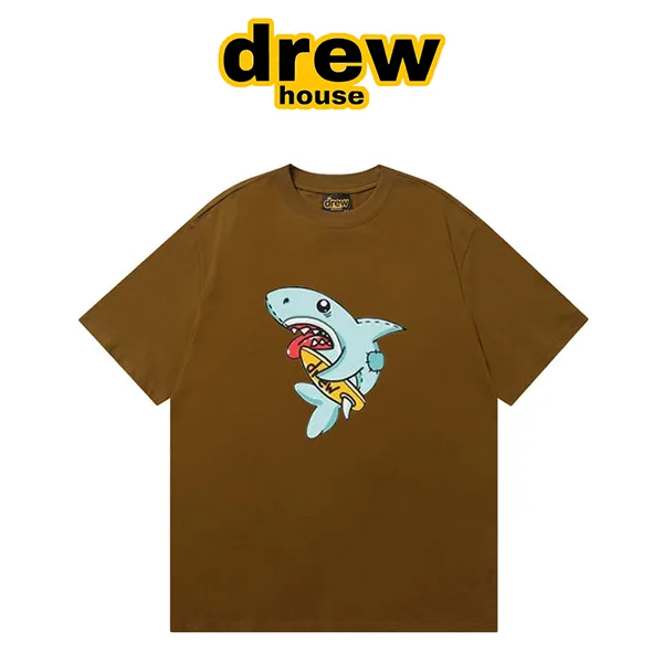 Drew House Figment 新款衝浪鯊魚圖案圓領短袖T恤