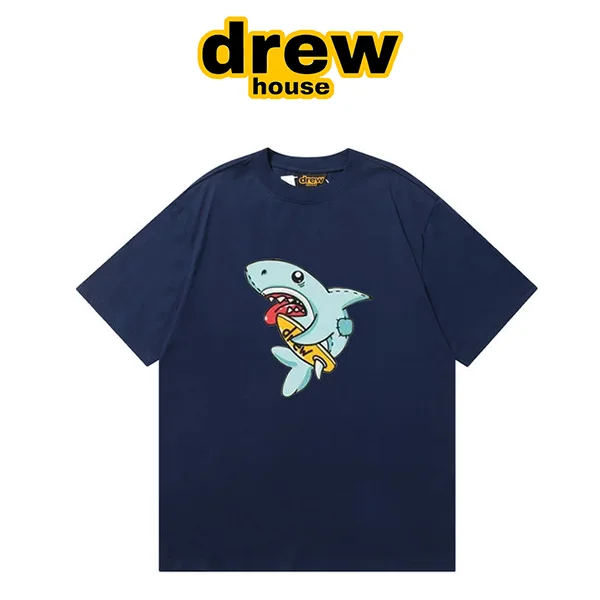 Drew House Figment 新款衝浪鯊魚圖案圓領短袖T恤