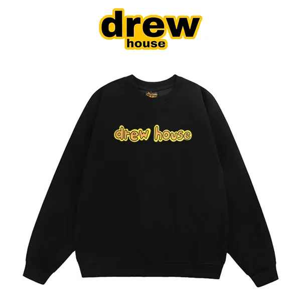Drew House 賈斯汀比伯 黃色字母標語圓領套頭衛衣