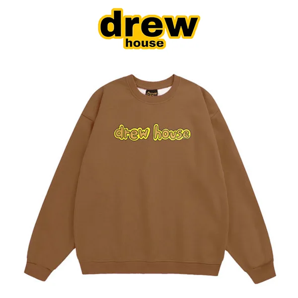 Drew House 賈斯汀比伯 黃色字母標語圓領套頭衛衣