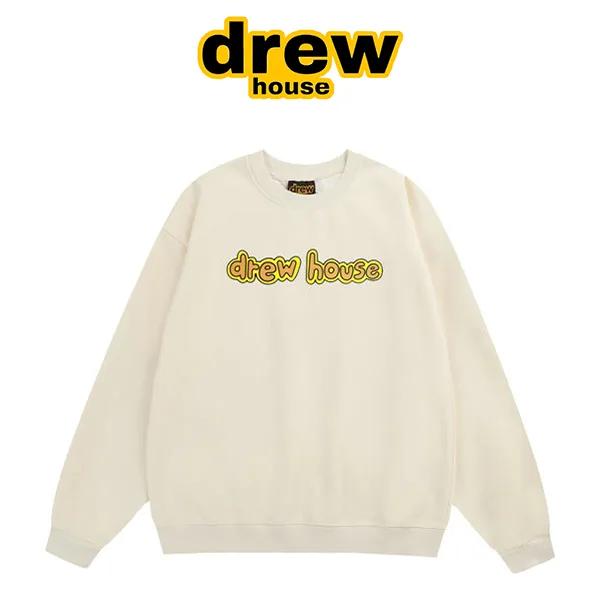 Drew House 賈斯汀比伯 黃色字母標語圓領套頭衛衣