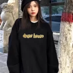Drew House 賈斯汀比伯 黃色字母標語圓領套頭衛衣