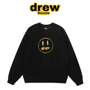 Drew House 比伯歐陽娜娜同款 手繪塗鴉笑臉印花圓領衛衣