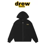 Drew House 比伯同款 背後笑臉字母拉鍊衛衣連帽外套 黑色