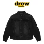 Drew House 比伯同款 鋼印笑臉字母分割破壞水洗牛仔外套夾克