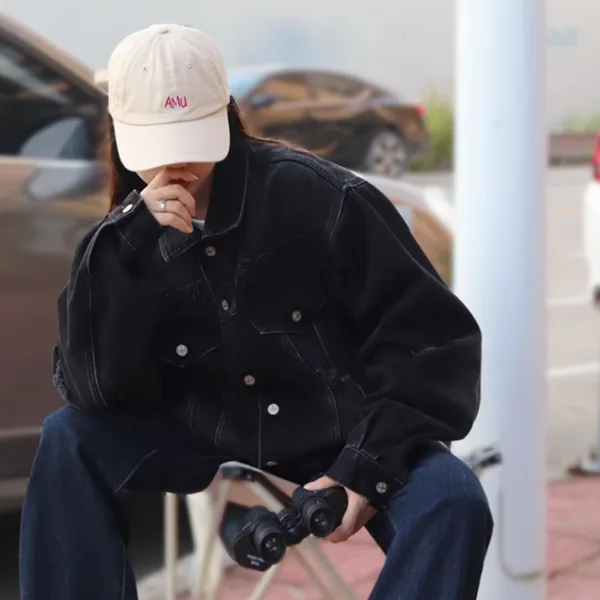 Drew House 比伯同款 鋼印笑臉字母分割破壞水洗牛仔外套夾克