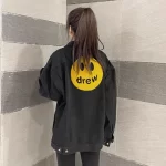 Drew House 笑臉刺繡字母水洗牛仔外套