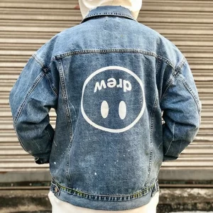 Drew House 潑墨翻轉笑臉牛仔外套
