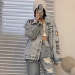 Drew House 笑臉拼繪刺繡插畫塗鴉水洗牛仔外套