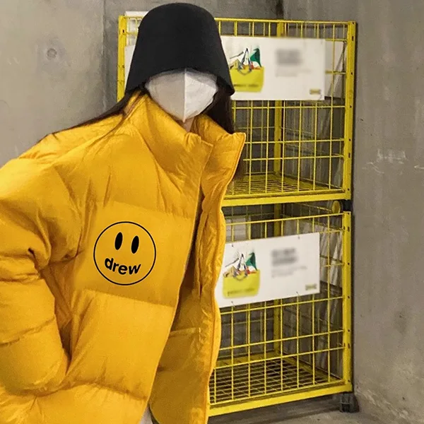 Drew House 笑臉立領棉服羽絨外套 黃色