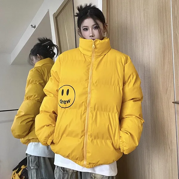 Drew House 笑臉立領棉服羽絨外套 黃色