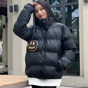 Drew House 笑臉立領棉服羽絨外套 黑色