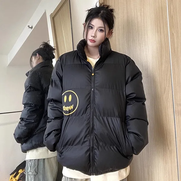 Drew House 笑臉立領棉服羽絨外套 黑色