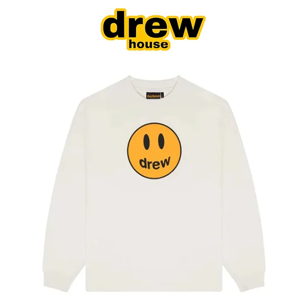 Drew House 賈斯汀比伯 笑臉印花圓領長袖T恤 Drew House 賈斯汀比伯 笑臉印花圓領長袖T恤