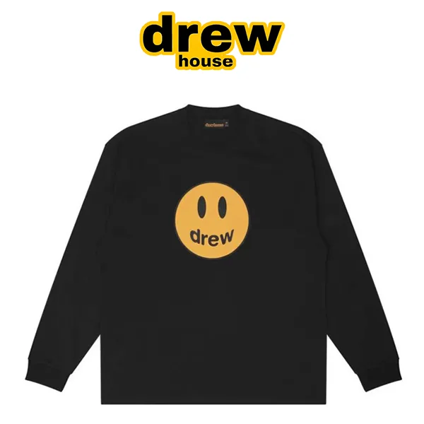 Drew House 賈斯汀比伯 笑臉印花圓領長袖T恤 Drew House 賈斯汀比伯 笑臉印花圓領長袖T恤